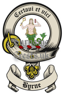 Byrne Irish Clan (Sept) Surname Family Crest PNG Image Instant Download