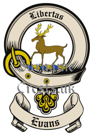Evans Welsh Clan (Sept) Surname Family Crest PNG Image Instant Download