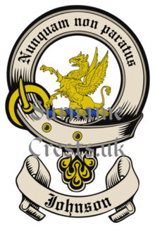 Johnson English Scottish Clan (Sept) Surname Family Crest PNG Image Instant Download