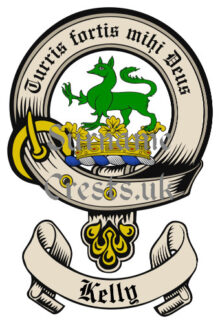 Kelly Irish Clan (Sept) Surname Family Crest PNG Image Instant Download