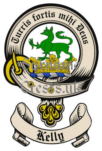 Kelly Irish Clan (Sept) Surname Family Crest PNG Image Instant Download