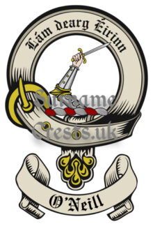 O’Neill Irish Clan (Sept) Surname Family Crest PNG Image Instant Download