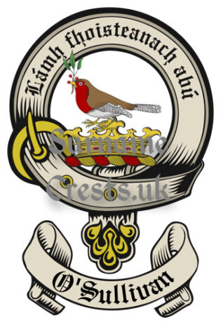 O'Sullivan Irish Clan (Sept) Surname Family Crest PNG Image Instant Download