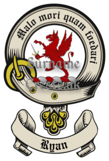 Ryan Irish Clan (Sept) Surname Family Crest PNG Image Instant Download